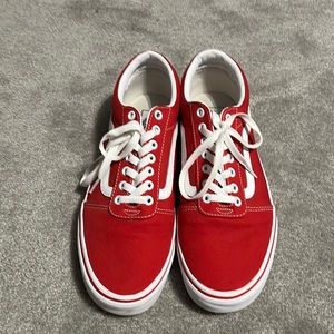 Red old skool vans without box. No marks on shoes worn once!